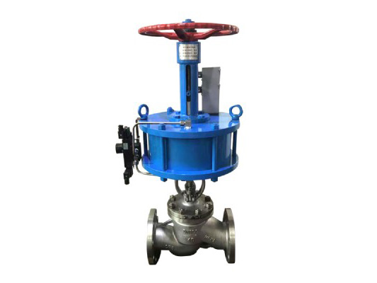 Double acting pneumatic stop valve